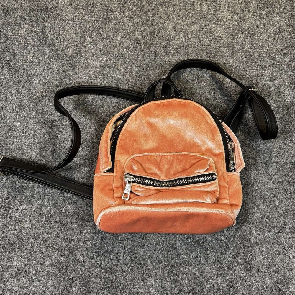 Madden Girl Mini Backpack Womens OS Peach‎ Pink Velvet Y2K 90s Style Small Bag